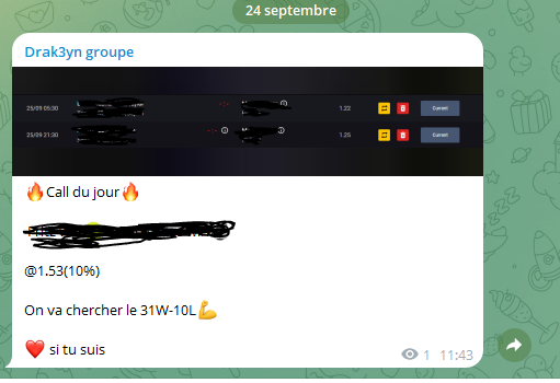 🚨 Call du jour dispo sur Telegram 🚨

⚽ Cote <a href="/1/">1</a>.53 (10%)

📈 Winrate actuel : 75% 🤑

#TeamParieur