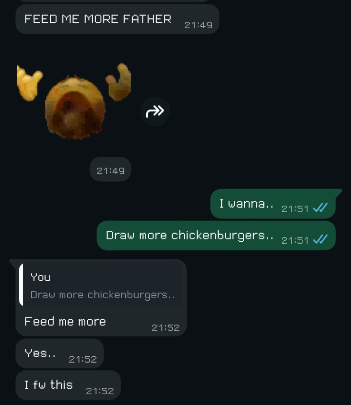 teltiamn's tweet photo. Another cuz my friends feeds from old man yaoi #chickenburger https://t.co/6LVJQ0Dg7K