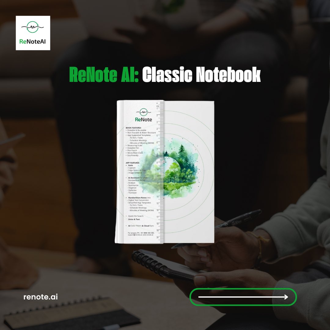 ReNote_AI's tweet image. ✍️ Smarter notes, your way with ReNote AI
☁️ Air – light & effortless
✨ Classic – timeless & powerful
🌍 Eco – sustainable & eco-friendly
One notebook, endless possibilities.
Which ReNote AI smart notebook are you? #SmartNotebook #ReNoteAI