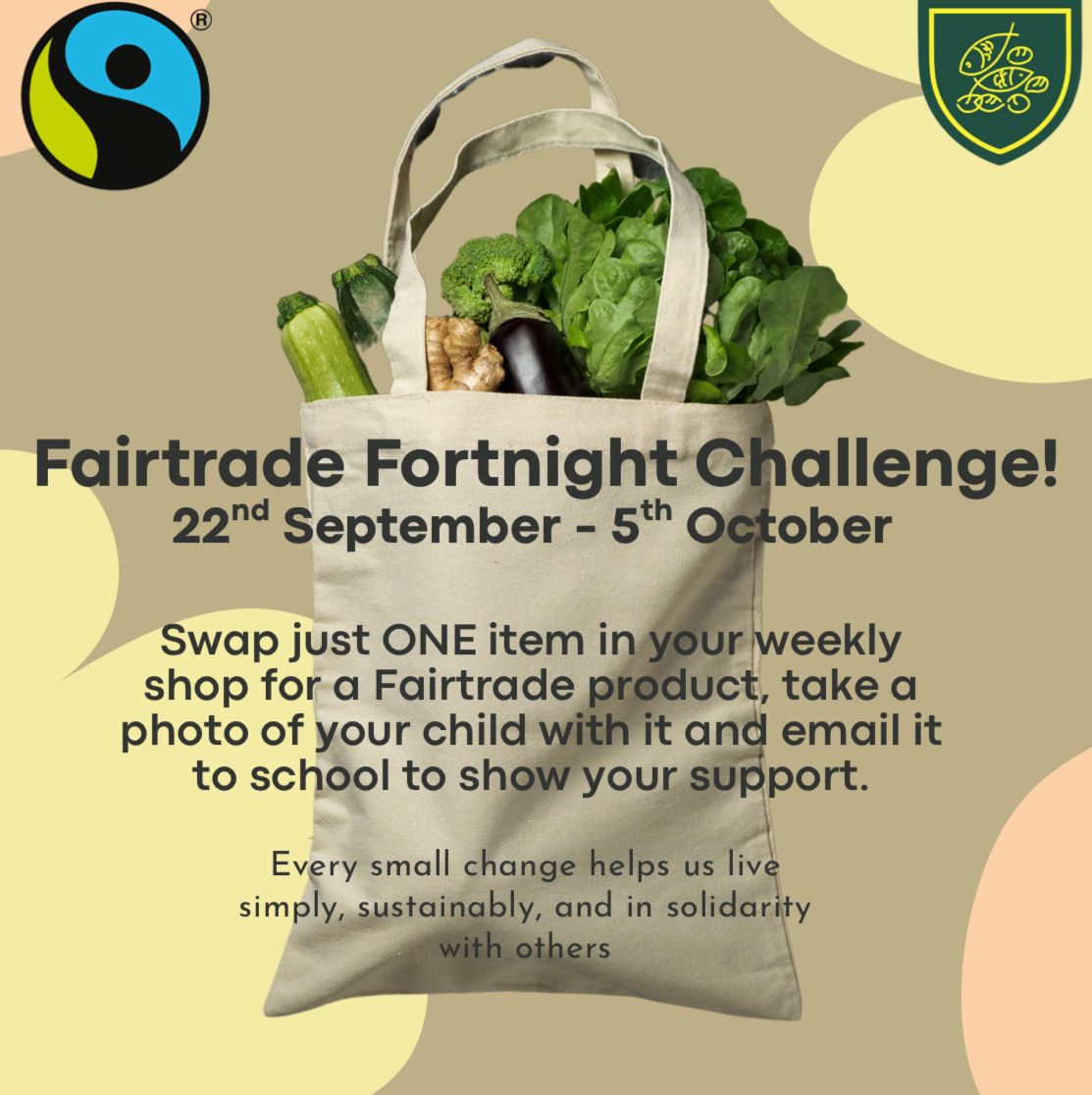 StAndrewsSW16's tweet photo. It's Fairtrade Fortnight! Let's make a difference together.
Swap one everyday item at home for a Fairtrade alternative and email your photos to school.
Together, we stand for justice and fairness! @CAFODSchools https://t.co/F3PP9zS9fW