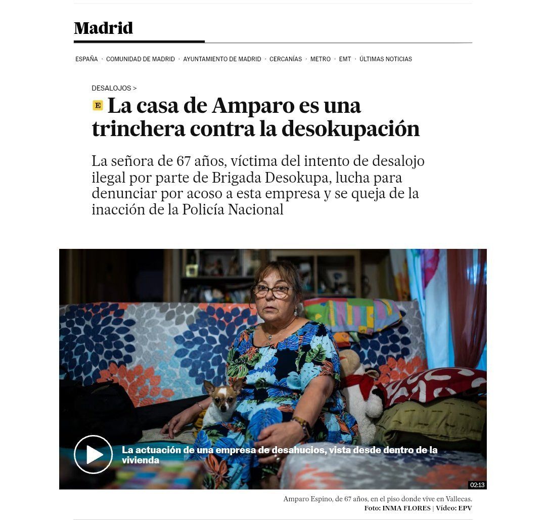 Este viernes todas con Amparo y la PAH Vallekas, hasta que no haya ni un desahucio más!