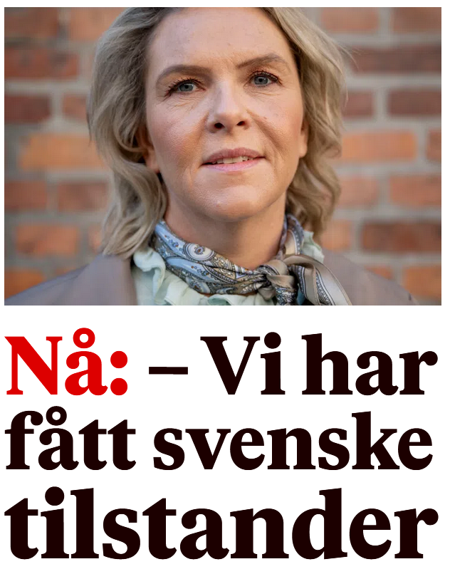 Og du er med på å innføre dette Sylvi, ved å la gjengene finansiere seg selv med å kontrollere narkotikamarkedet.