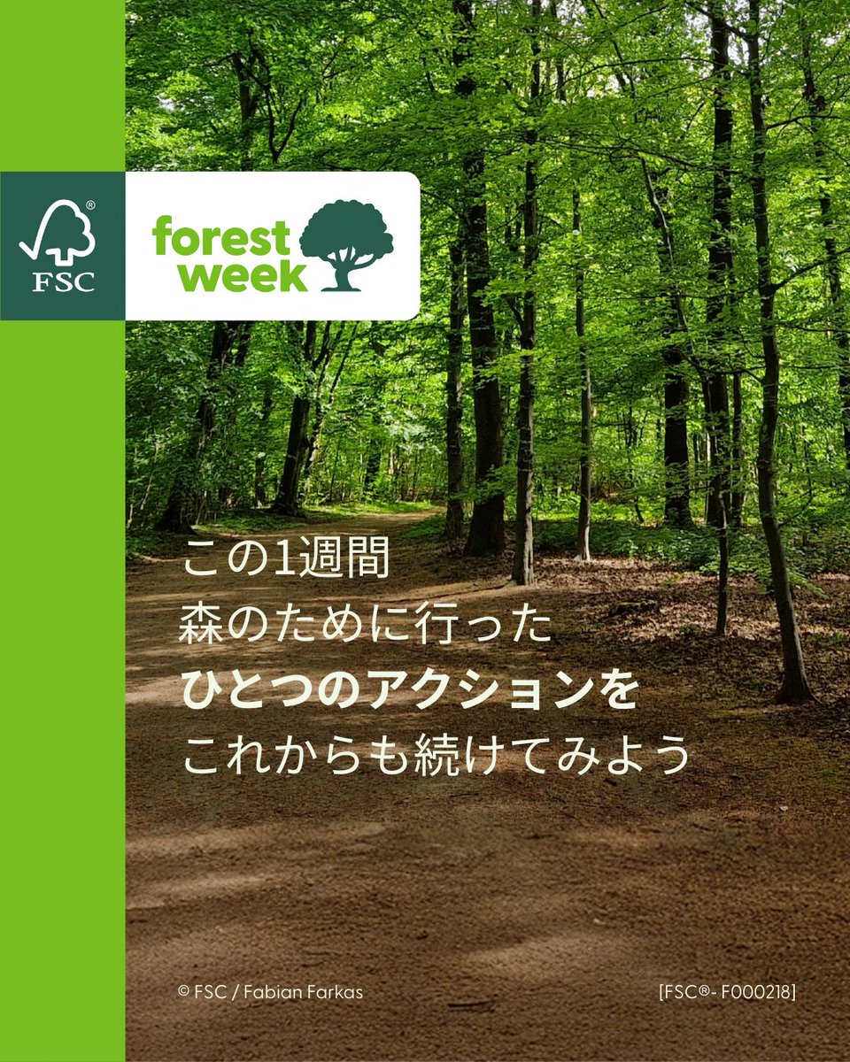 FSC_Japan's tweet image. 森林にもっと目を向けましょう。
 あなたの「ひとつのアクション」を、あなたのビジネスにしましょう。
 
 影響力のある企業、団体、そして個人として、
 お互いに責任を持ち合うことが大切です。
 自分たちの仕事、自分自身、そして森林を守るために。
 
 jp.fsc.org/jp-ja/FSC_Fore…
 #FSCForestWeek