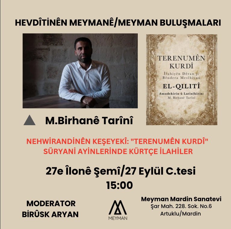 Estar /ماردين אשתר ܐܣܬܪ (@maridingulav) on Twitter photo Em ê bixêr li ser çîroka vê berhemê xeberbidin û tiştên go qewimîye li welatê xwe bajarên cuda cuda;
A ewil li #Mêrdîn #Mardin #ماردين
 Ya duyem li #Amed ê ya sêyem li #Wan ê
Em dixwazin şîar ev e; Zimanê Kurdî zimanekî serdest e… Em ê bixêr li ser çîroka vê berhemê xeberbidin û tiştên go qewimîye li welatê xwe bajarên cuda cuda;
A ewil li #Mêrdîn #Mardin #ماردين
 Ya duyem li #Amed ê ya sêyem li #Wan ê
Em dixwazin şîar ev e; Zimanê Kurdî zimanekî serdest e…