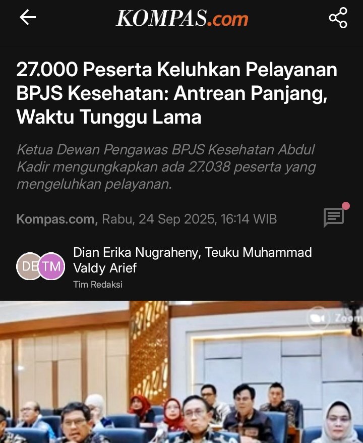 KerjaHasil_id's tweet image. Ini keluhan pelayanan #bpjs ato pelayanan di Rumah Sakit? BPJS adain RDP dunk dengan pihak RS ada kendala apa yg membuat antrean panjang dan waktu tunggu lama. Cari solusi. Gimana nih @BPJSKesehatanRI ayo bergerak. @prabowo @gibran_tweet