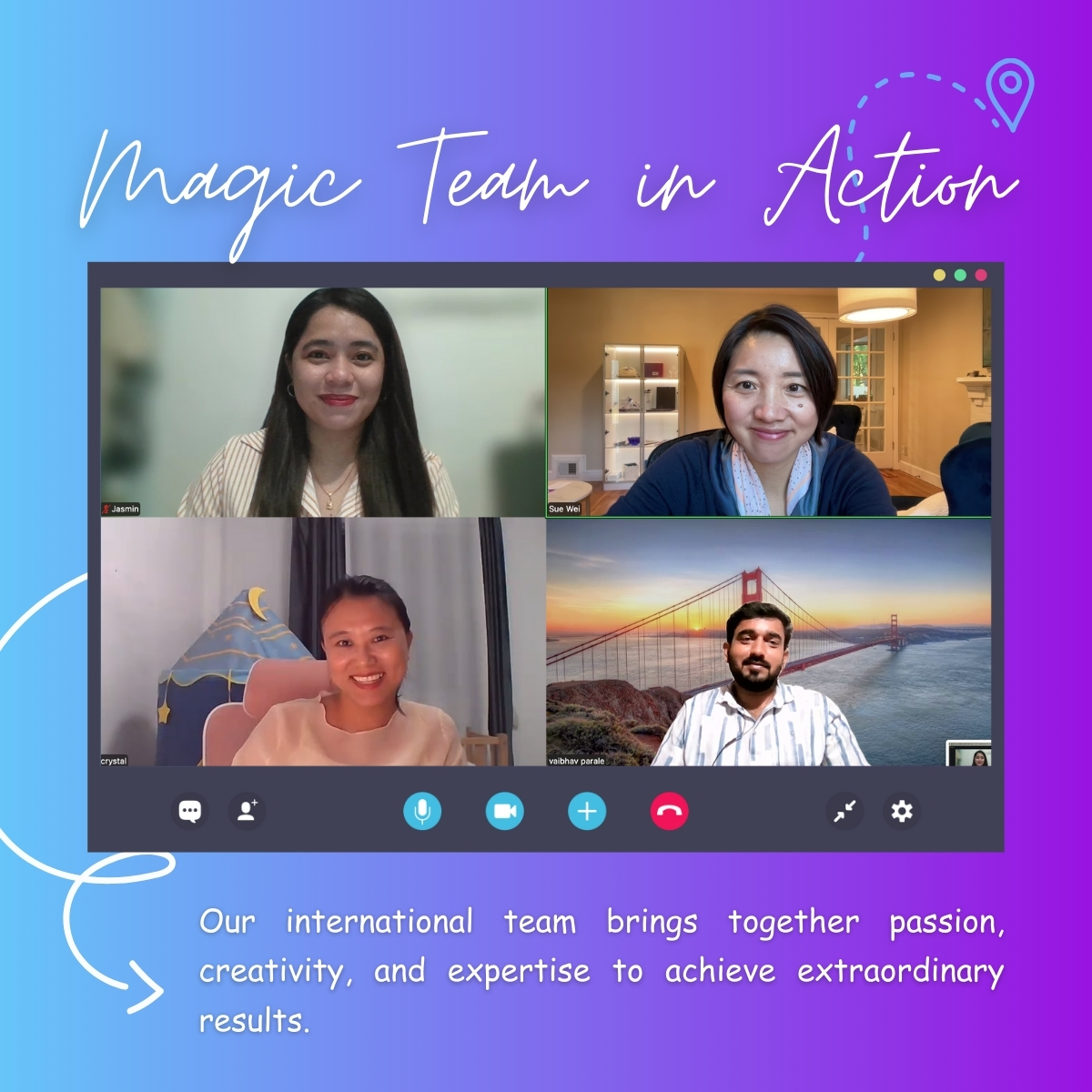 MagicPromoInc's tweet image. Who says virtual meetings can’t be fun?  This is our global team from the Philippines, China, India, and the USA! 🌍

We’re here to make things happen!

#VirtualTeamwork #GlobalTeam #MagicPromotions