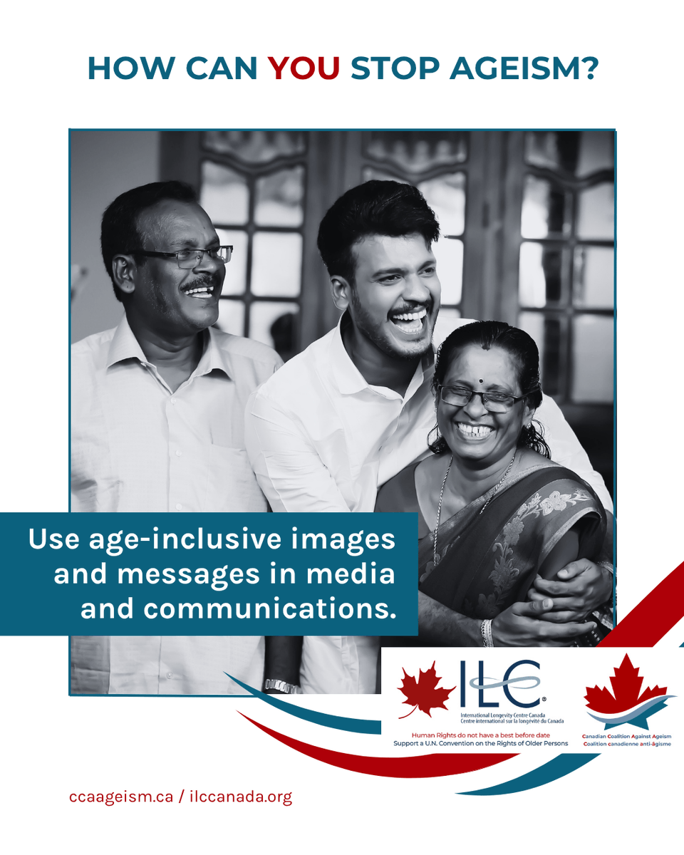 Representation matters.

When the media only shows youth, it sends a message about who is seen—and who is left out.

Choose images and words that include all ages.

<a href="/HelpAgeCA/">HelpAge Canada</a> <a href="/ILCCanada/">ILC Canada</a> <a href="/IFAgeing/">The IFA</a> 
#StopAgeism #InclusiveMedia #RepresentationMatters #CCAA