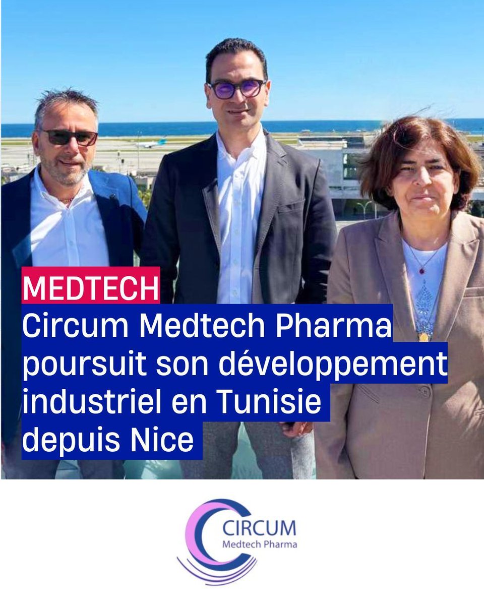 InvestCotedAzur's tweet image. 🚀 Circum Medtech Pharma inaugure le 2/10 à Sousse (Tunisie) son nouveau site industriel pour l’assemblage de dispositifs médicaux, tout en pilotant depuis Nice ses fonctions R&amp;amp;D, supply chain et direction.
➕ investincotedazur.com/circum-medtech…
#investincotedazur #medtech #nice06 #tunisie