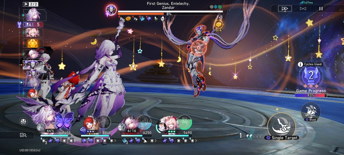 pusing wak gapunya team break ga dpt cery jd seadanya aja😔 lc evernight jg blm dpt trs build msh seadnya jd yaudahlah. mungkin kl dpt bisa clear kyknya. btw ternyata bagusan bareng e1 tribbie ya ketimbang rmc🤔 (ini gambarnya sblm pake tribbie)