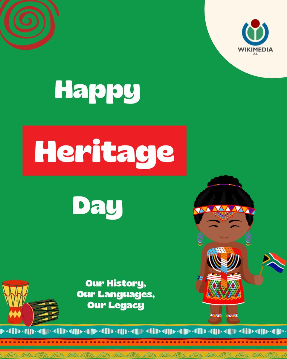 Today we celebrate the rich cultures, stories, and languages that make South Africa unique. Let’s continue to preserve and share our heritage for generations to come. 

#WikimediaZA #HeritageDay2025