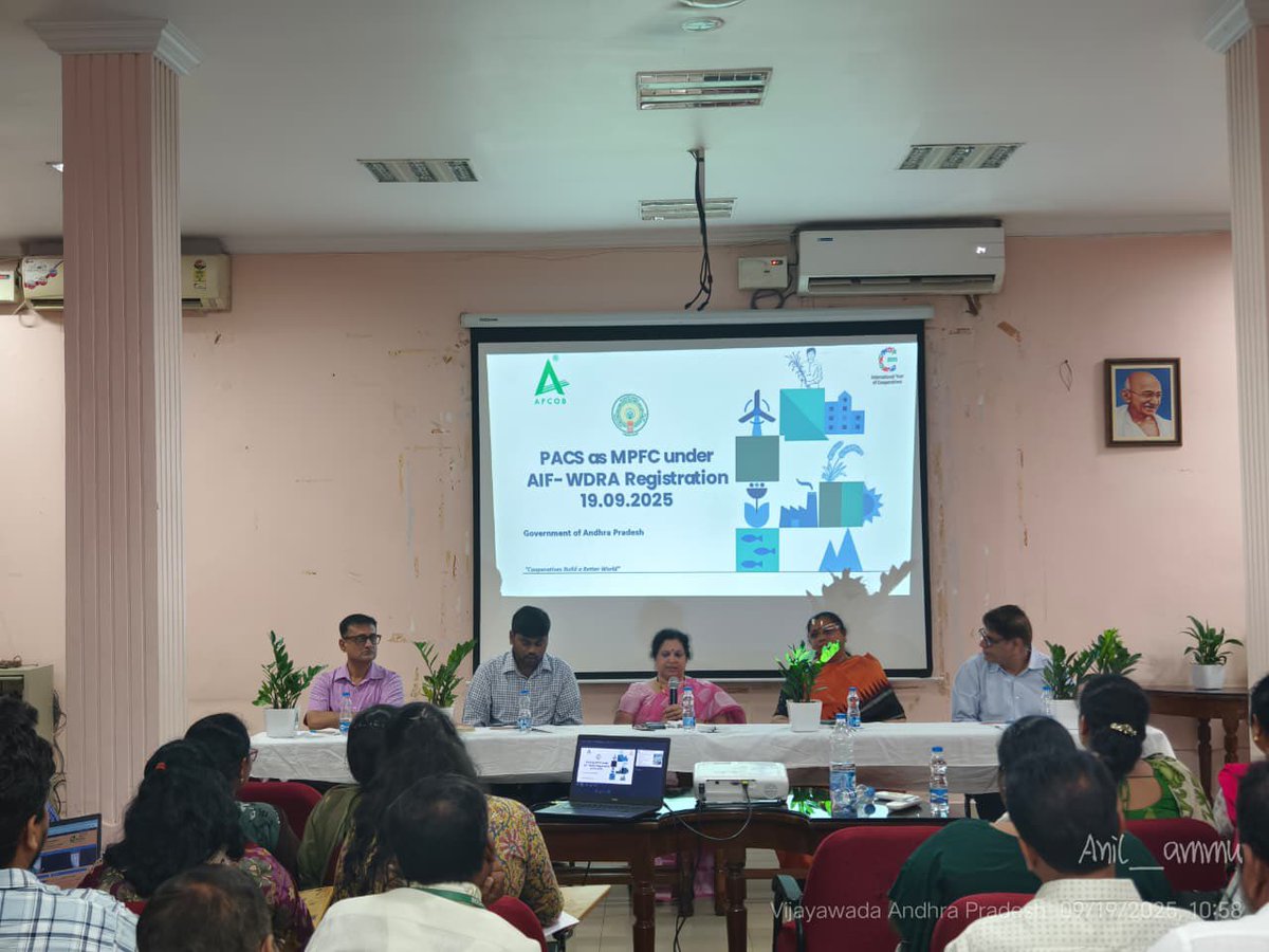 WDRA conducted a workshop on PACCS godown registration at Vijayawada, Andhra Pradesh on 19-09-2025. Officers from the State Cooperative Dept., APCOB &amp; NeRL attended. A live demo and step-by-step registration process were explained.
