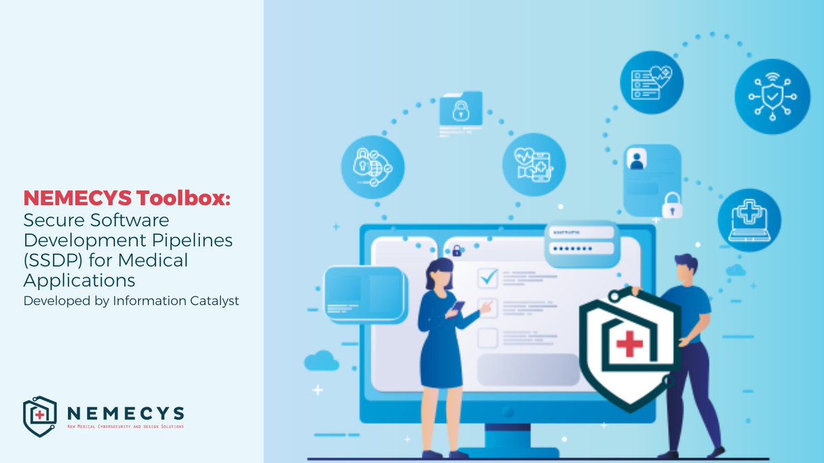 📢 New from #NEMECYS_eu: SSDP – Secure Software Development Pipelines for medical apps!

Built on #DevSecOps, SSDP automates testing, manages supply chain risk &amp; supports compliance for SaMD &amp; #healthcaresoftware.

Download the brochure to learn more: nemecys.eu/download/19462…