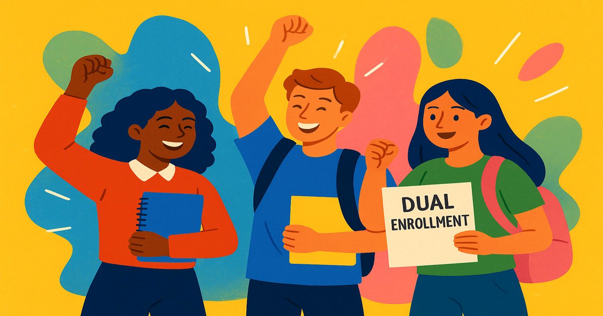 Scholaty's tweet photo. Dual Enrollment: Earn College Credit, Build Confidence, Save Money! 
Looking for a head start on your college journey? Our researched list of dual enrollment programs is the perfect place to begin. We’ve done the homework so you don’t have to—gathering trusted, verified opportunities that put students on the fast track to higher education.

Dual enrollment isn’t just about taking extra classes—it’s about opening doors. When you enroll, you’re officially part of two schools at once: your high school and a college. Each course does double duty by fulfilling high school graduation requirements and counting toward a college degree. That means no extra workload—just smarter work.
Many programs even offer courses for free or at reduced cost, saving families thousands while helping students graduate sooner.

The Benefits of Dual Enrollment:
•  Save time & money by earning college credits early
•  Earn transferable credits that move with you to universities across the state
•  Get on the path to an associate’s degree or certification in high-demand careers before finishing high school
•  Experience real campus life, from green spaces to cafeterias and fitness centers
•  Access resources like science labs, mentoring, and career counseling
•  Boost college admission chances by showing you can handle rigorous work
•  Build confidence, motivation, and independence by succeeding in college-level classes
•  Connect with industries and career pathways through specialized programs
•  Prepare for full-time college by learning the expectations and responsibilities ahead of time

Dual enrollment has a proven track record of success, helping thousands of students transition smoothly into college and beyond. It’s not just preparation for the next semester—it’s preparation for a brighter future.
Take the first step today. Explore our comprehensive list of dual enrollment programs and find the opportunity that will open the door to your success.
State-by-State Guide to Dual Credit & Early College Programs
https://t.co/Y2QoPIFKLY

#Scholaty #ScholatyPostedYouthProgram #dualenrollment