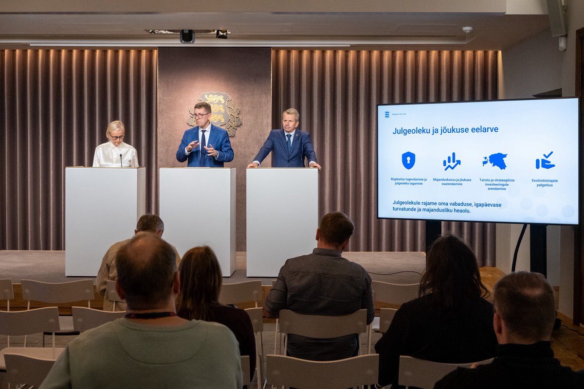 KristenMichalPM's tweet image. Today, the Estonian government approved the 2026 state budget, proving we can boldly invest in defence while growing a strong economy.
We’ll allocate 5% of GDP to defence, maintain our top tax system, cut bureaucracy, and boost the defence industry, connectivity, and…