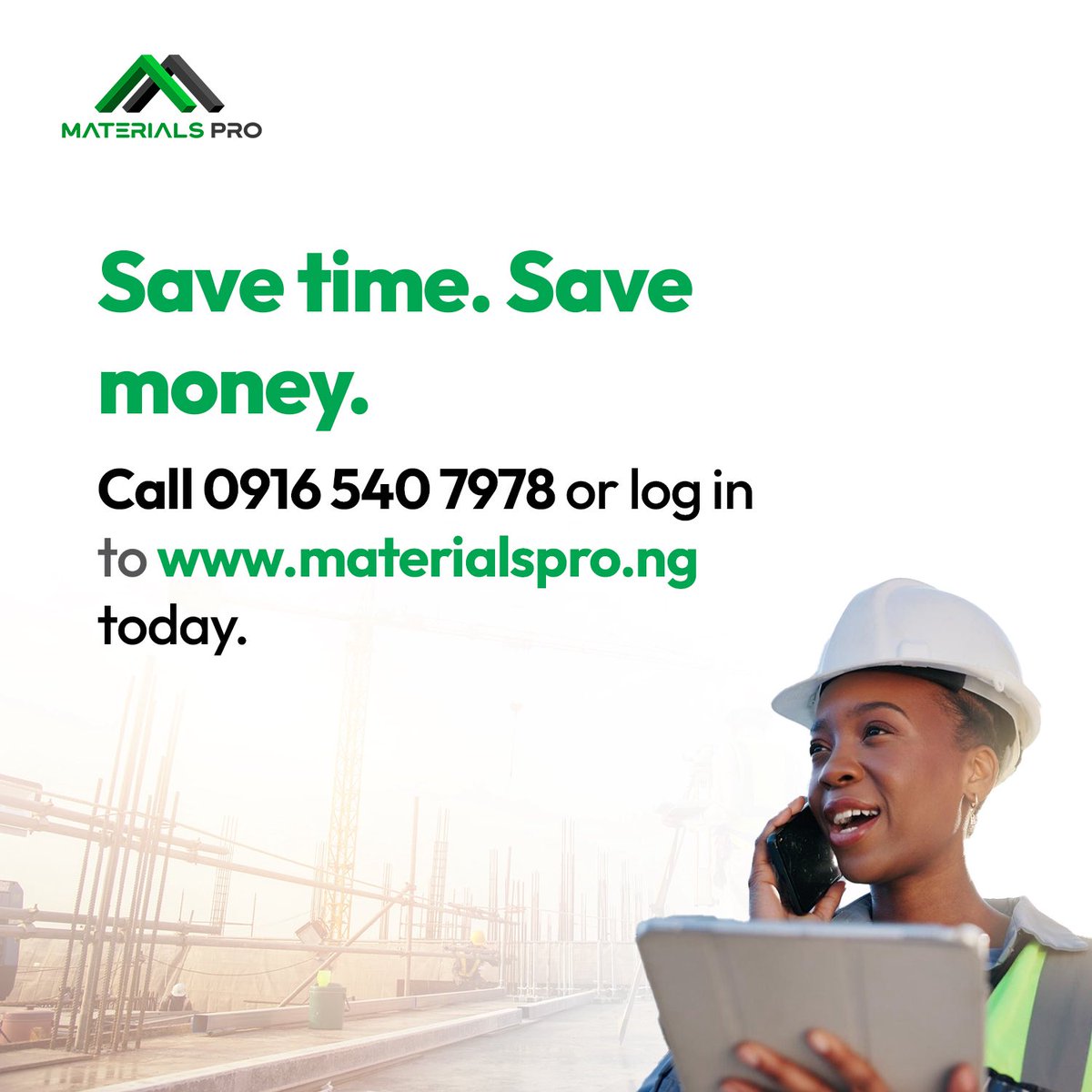 Every builder knows the struggle: early deliveries crowd your site, late deliveries cause downtime.

With MaterialsPro, you’re in control — schedule materials to arrive exactly when you need them

Visit materialspro.ng or call 0916 540 7978 to schedule your next delivery