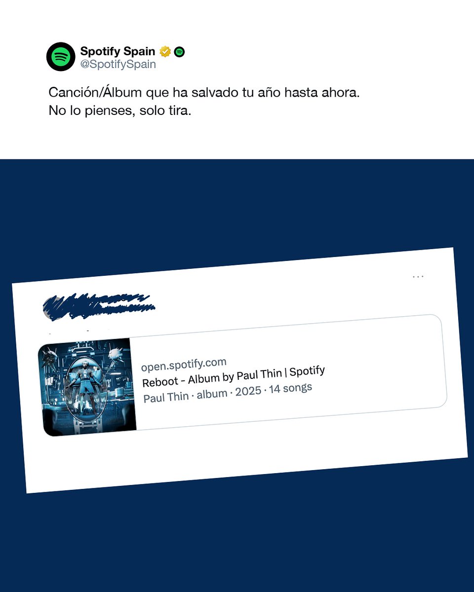 PaulThinWorld's tweet photo. 📸 • Publicación de @SpotifySpain. 🤖💿

«Solo respuestas correctas:»

@PaulSThin #Reboot #RebootPaulThin 

➡️https://t.co/uTwgXkHskx https://t.co/VSjjGuKDF0