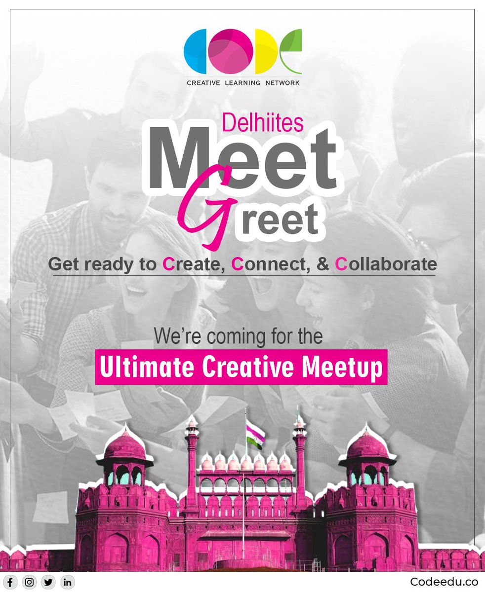 codeeduofficial's tweet image. Delhiites, get ready! CODE – the creative ecosystem is coming to Delhi on 30th Sep.
Talk, laugh, create & network! Open Mic, fun games, snacks & more.
RegisteNow: forms.gle/As1xPcS4FuJwZD…
Seats limited—don’t miss out!
#CommunityMeetup #Delhi #Meetup #Community #CODE #Creative