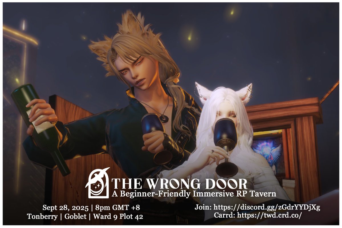 "Wasn't this meant to be full..?"
There isn't a dull moment within <a href="/WrongDoorTavern/">Wrong Door</a>. Opening once again, 28th September.

Carrd: twd.crd.co
Pre-Bookings: tinyurl.com/WrongDoorXIVSk… 
Pre-Bookings: forms.gle/QtrkLrzNPv5Mxm… 
Artist's Portfolio: twd.crd.co/#yun-portfolio