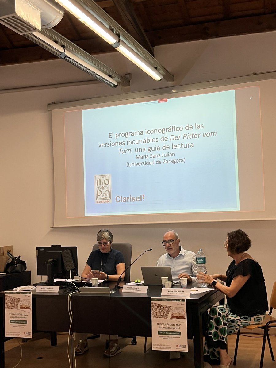 Cierra la sesión la comunicación de la Dra. María Sanz Julián, titulada “El programa iconográfico de Der Ritter vom Turn: una guía de lectura”