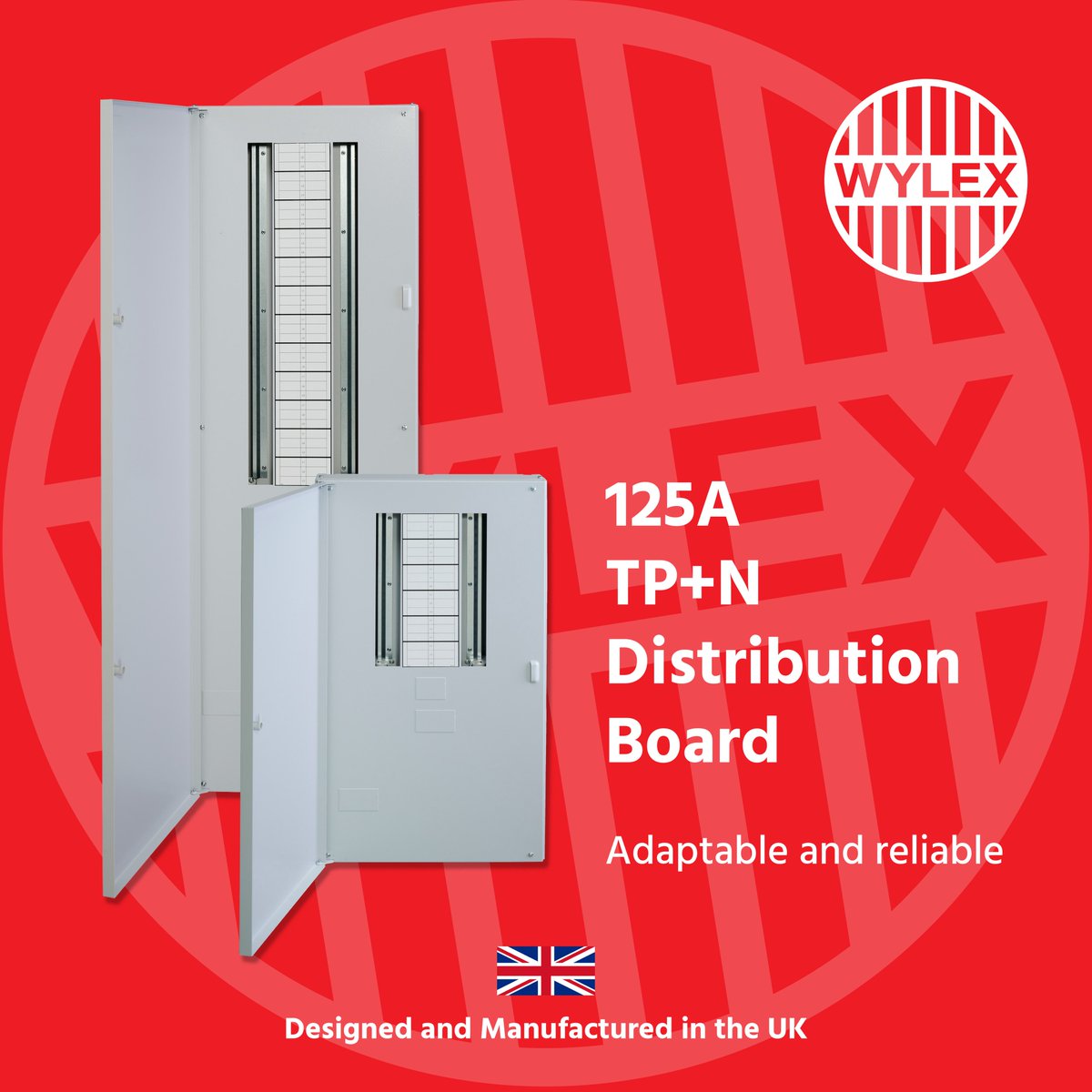 ElectriumNews's tweet image. Wylex 125A TP+N Boards:

🔴 Flexible incomers
🔺 10kA &amp;amp; 6kA MCBs, RCBOs, AFDDs
⚙️ Add metering &amp;amp; surge protection
✅ BS EN 61439-3 compliant
💡 Wylex. Why choose anything less?

#Wylex #MadeinUK #DistributionBoard
