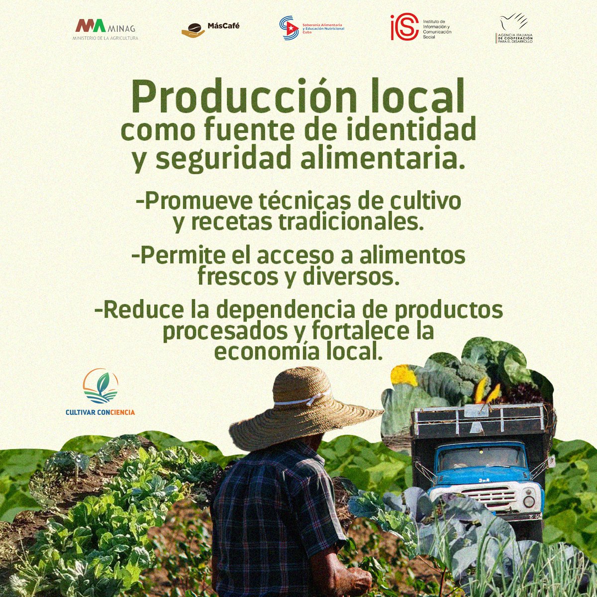 La producción local es reflejo de la identidad de un territorio y sus tradiciones, y a su vez fortalece la seguridad alimentaria al garantizar acceso a alimentos frescos y diversos cultivados cerca y con prácticas sostenibles.🌱🇨🇺
#Cuba #SoberaníaAlimentaria #CultivarConciencia