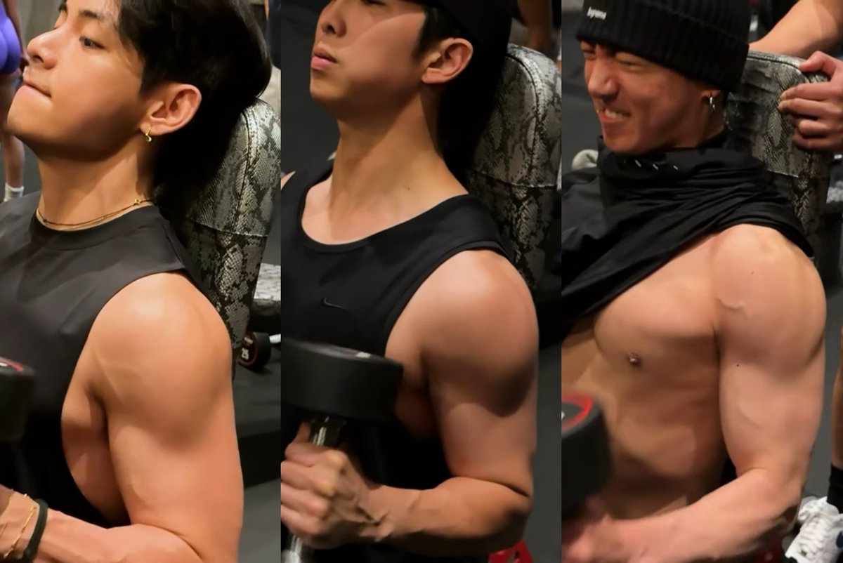 mogumogujk_bts's tweet image. ナムテテも凄いけどジョングクの筋肉とんでもないことになってる😇