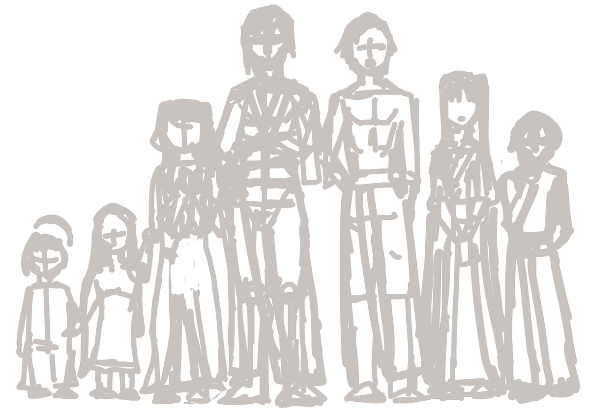 身長差ありあり7人家族のラフ