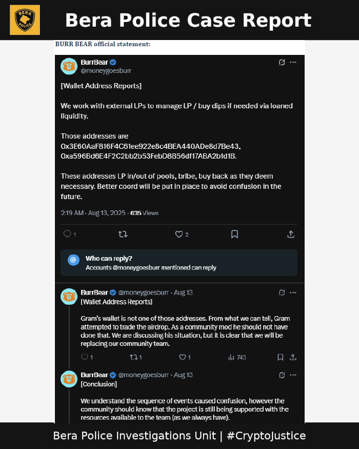 BeraPolice's tweet photo. @moneygoesburr @babbysfirstNFT @berachain 👇Part II👇
#BeraPolice #CryptoJustice #Berachain @babbysfirstNFT @berachain @moneygoesburr https://t.co/sm7Y8qsLd9