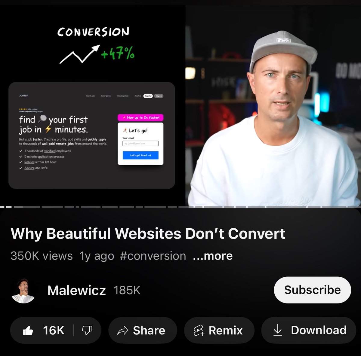 levelsio's tweet image. "Ugly websites seem to convert better"
That's literally my site 😂👌