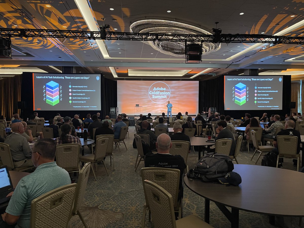 coldfusion's tweet image. The #ColdFusionSummit2025 Day 2 keynote was a highlight! EA Rockett from Adobe shared a powerful vision for the future, asking: &quot;Why be ahead of the curve, when you can be the curve?&quot;

A truly compelling session on AI, leadership, and innovation.

#AdobeColdFusion #Keynote #AI
