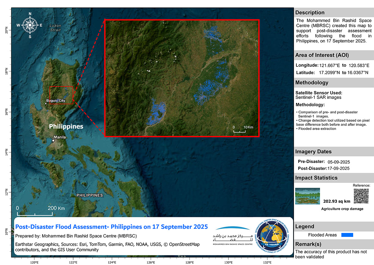 Our first map of the Philippines following Super Typhoon #Ragasa (#NandoPH) uses a comparison of #Sentinel1 data to estimate flooded areas: bit.ly/46QTSCM