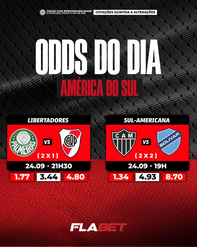ganheibet_br's tweet photo. 🌎⚽ Hoje tem confrontos decisivos na América!

Será que a tradição vai falar mais alto? 📢 Faça sua aposta e bora descobrir! 

Acesse https://t.co/teVW1vCfwR e jogue com responsabilidade!
🔞 #FlaBet #Libertadores #Sul-Americana https://t.co/9yjiZRYsiy