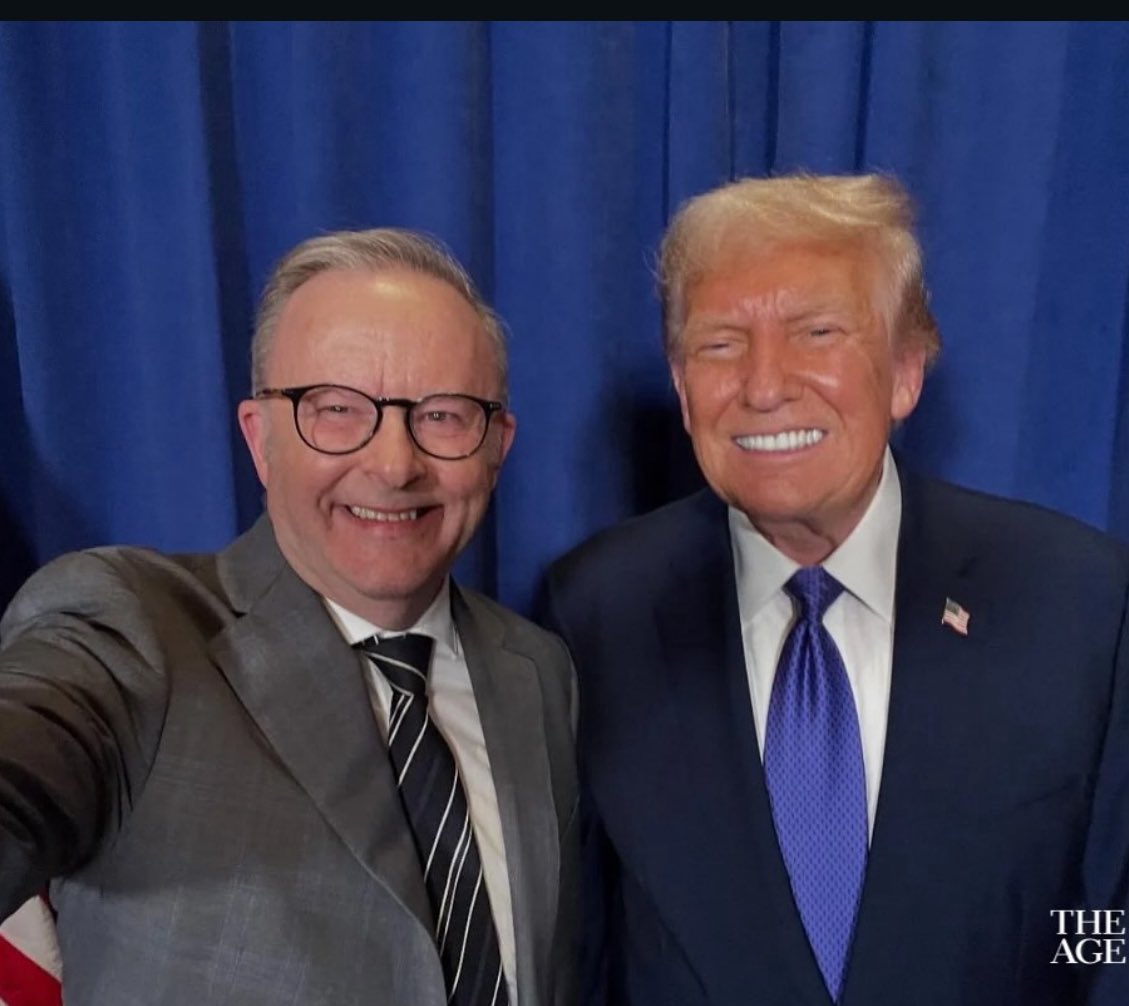 Trump is a genocide complicit planet burning fascist and our PM is his fanboi.