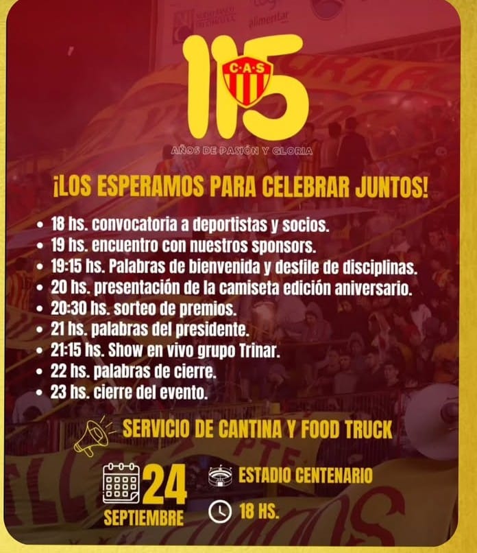 Feliz cumple al Club Atlético Sarmiento. Un brindis y el saludo enorme para los hinchas y directivos.