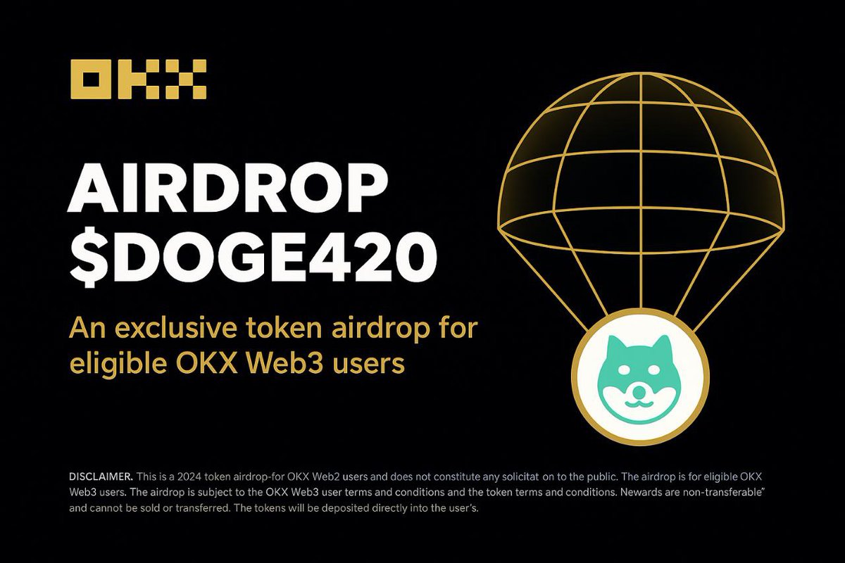 $DOGE420COIN  #Airdrop 
Follow &amp; Like &amp; Retweet ✅
Reply your $DOGE420 wallet address in the comments.

Target: $1 by the end of 2025.🚀

 Token Name: DOGE420
Network: BNB Smart Chain (BSC)
Contract: 0x36d985EB135b32F1A4f1C09d8bdd2d61b48bB036
Decimals: 18

🌐 Website: