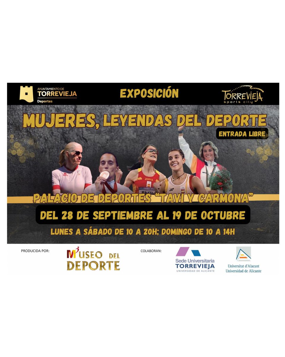TorreviejaAyto's tweet image. Torrevieja acoge la exposición "Mujeres, leyendas del deporte"

Más info 👉 torrevieja.es/es/noticias/20…