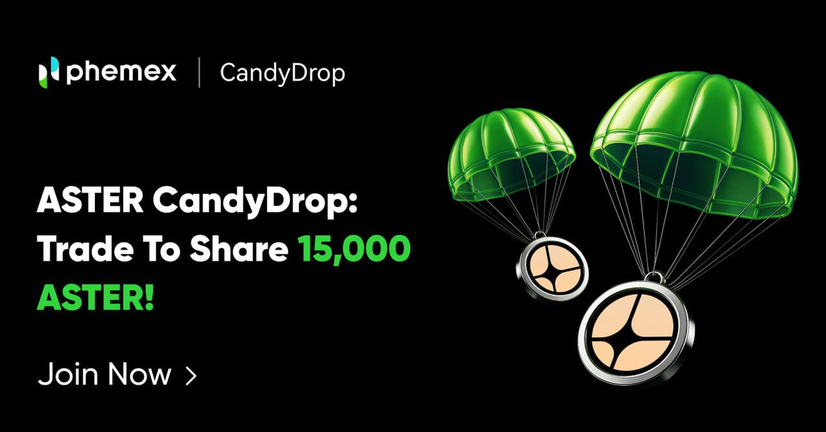 🔥🔥15,000 $ASTER UP FOR TOP TRADERS!
The clock is ticking! ⏳ (Ends Sep 29)

CandyDrop is LIVE! The more you trade, the bigger your slice. 🍰

Pro Tip: New users get candies FASTER. 
This is your sign to start! 🚀

👉 Ready to compete? Drop a 🍬 in the replies if you're joining!