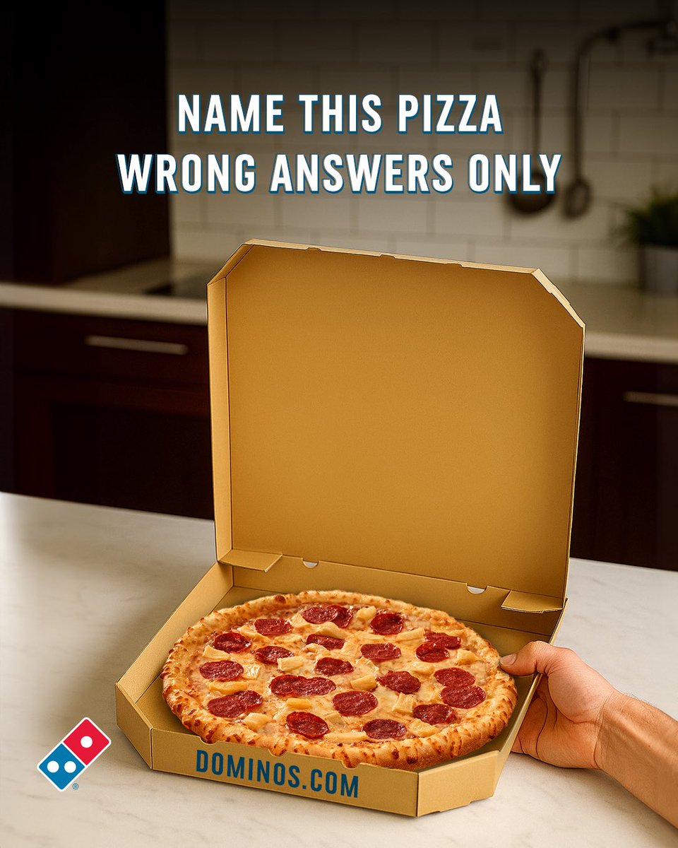 DominosUAE's tweet image. 🍕+🍍 = ? Give us your most creative wrong answer 

#dominos #pizza #names