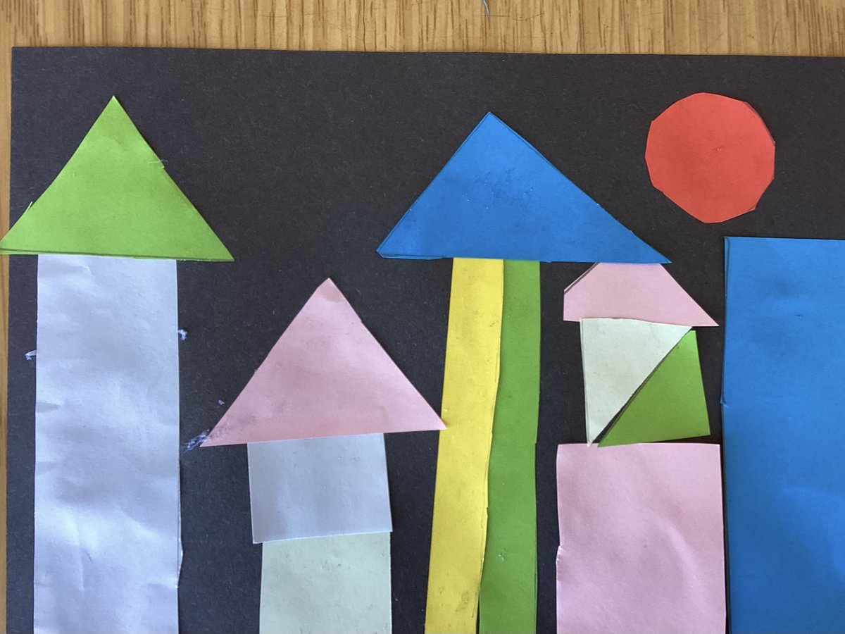 #Primary6 Creating a geometric cityscape as part of #MathsWeekScotland Using Paul Klee’s ‘Castle &amp; Sun’ painting as inspiration.