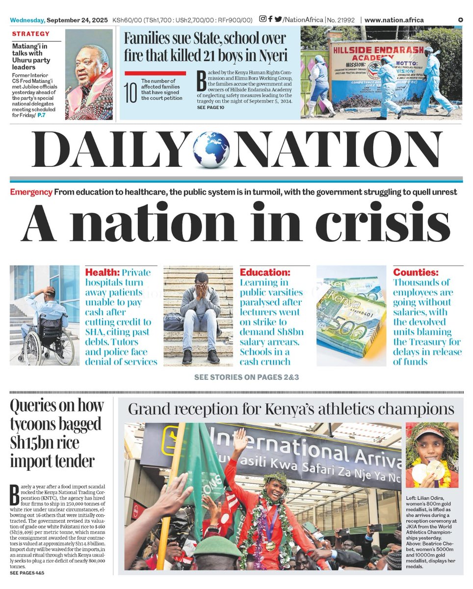 Health,  Education and Devolution at rock bottom. 

A Nation in Crisis via <a href="/NationAfrica/">Daily Nation</a>