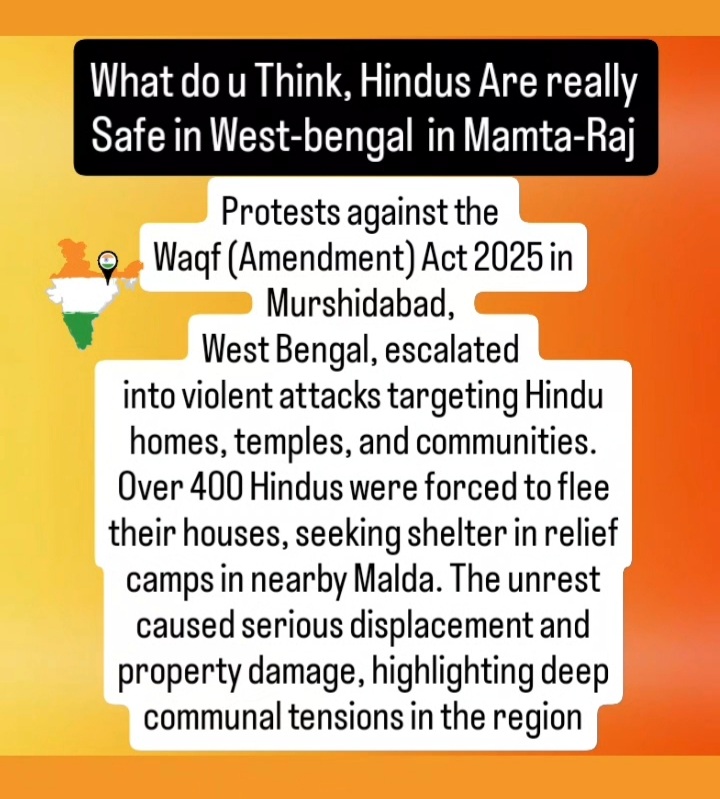 ChronicleQuest9's tweet image. पश्चिम बंगाल के हिंदू हिंसा का दंश झेल रहे हैं क्योंकि सरकार उनकी पीड़ा पर आँखें मूंद लेती है। और कितना सहना बाकी है? @RahulGandhi
@INCIndia @narendramodi @AmitShah @JPNadda @myogiadityanath #WestBengalViolence
#SaveHindus
#StopCommunalViolence
#JusticeForHindus
#BengalUnderSiege