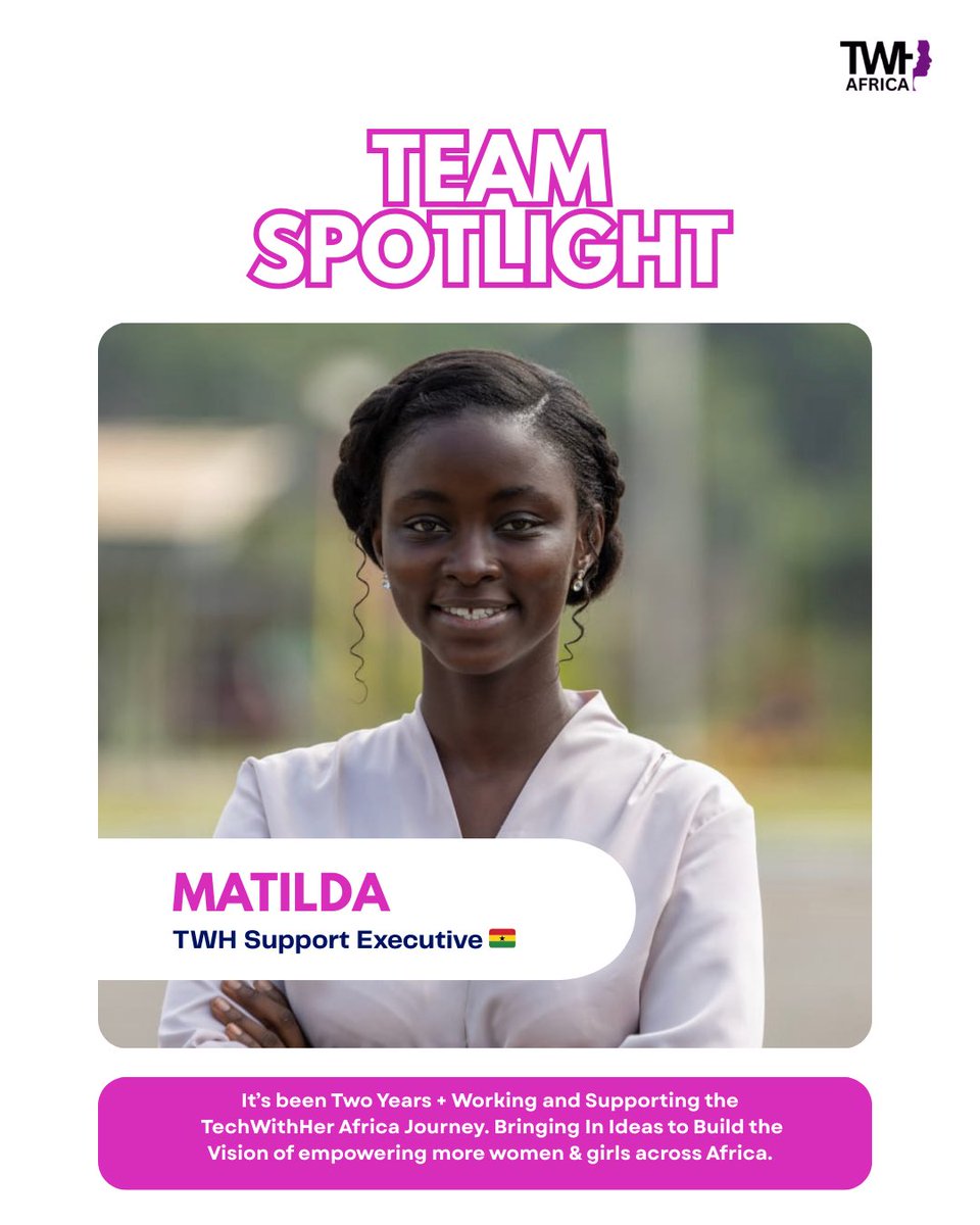 techwithher_a's tweet image. Our WCW 

Shining a spotlight on Matilda , our amazing TWH Support Executive! 

For two years, she has been a cornerstone of the TechWithHer Africa journey, tirelessly working to support our vision for a tech startup-inclusive Africa

#womenintech