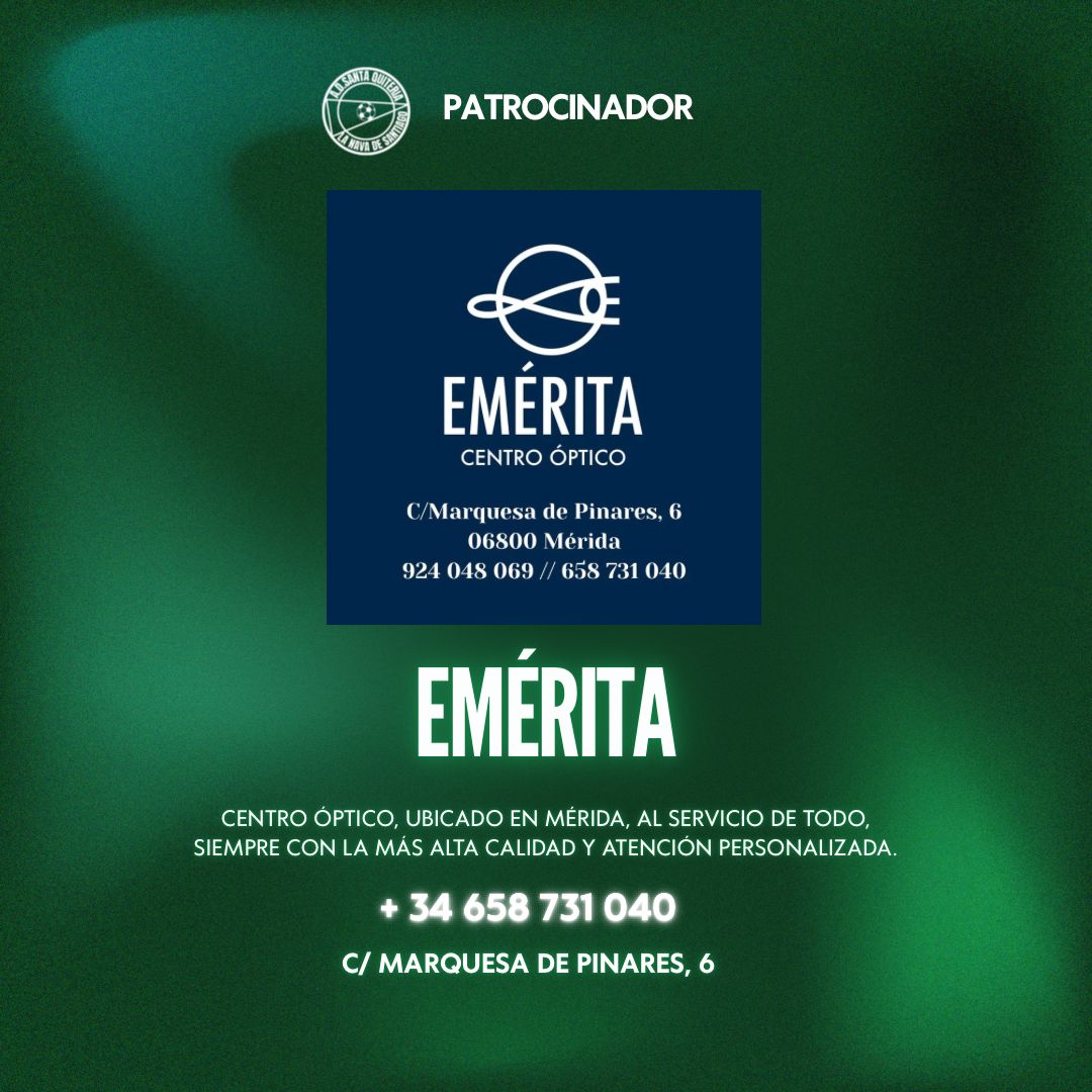 ¡Bienvenidos a la familia!
Óptica Emérita se convierte en patrocinador de la A.D. Santa Quiteria 💚⚽
@centropticoemerita 
¡Gracias por apoyar nuestro proyecto! 🙌💚
