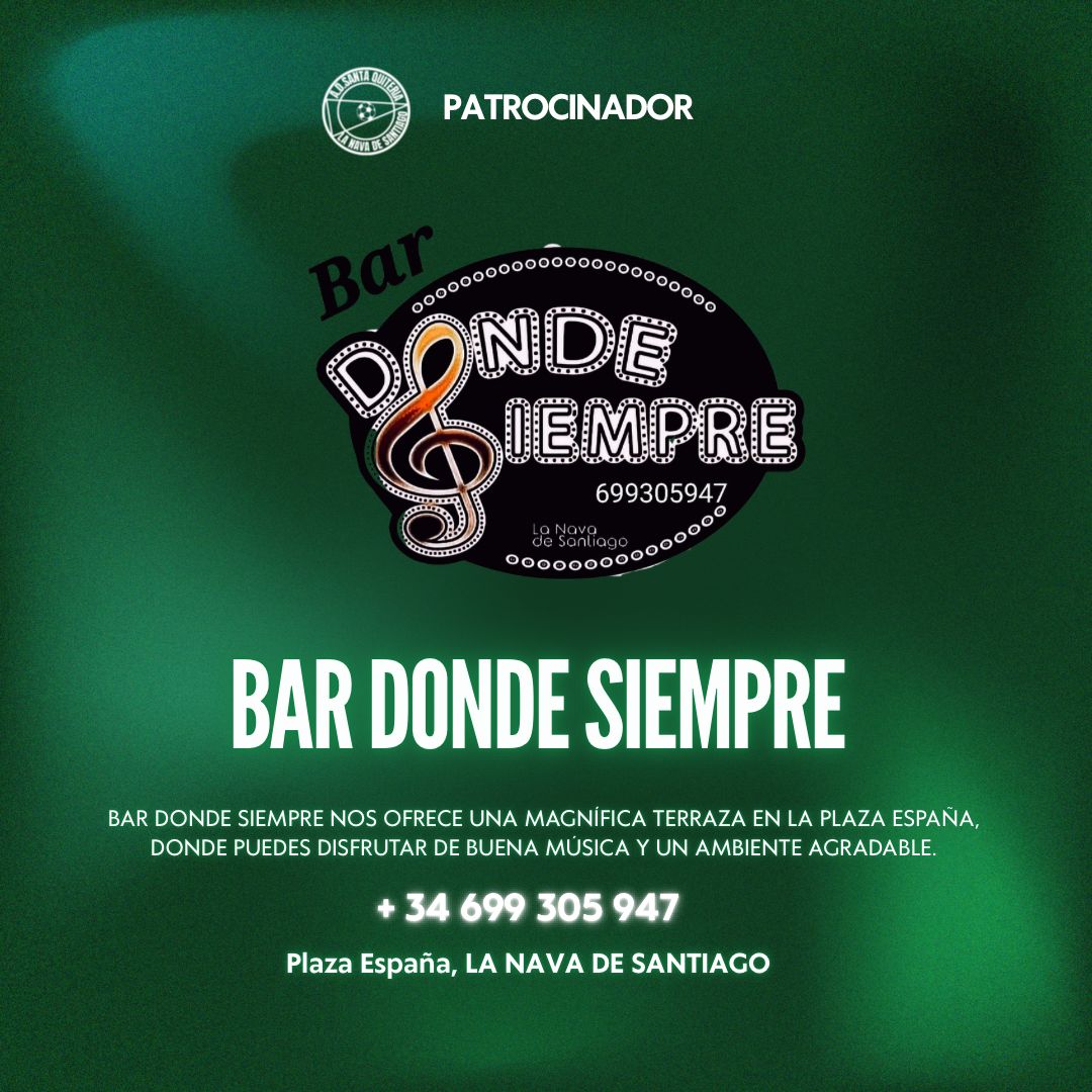 🍹🎵 ¡Tu lugar de siempre para pasarlo genial! 🎵🍹
En Bar Donde Siempre te espera en la Plaza España, La Nava de Santiago, con una terraza perfecta para compartir risas, buena música y el mejor ambiente del pueblo. 🌟

Ven con amigos, disfruta del momento y vive la experiencia.