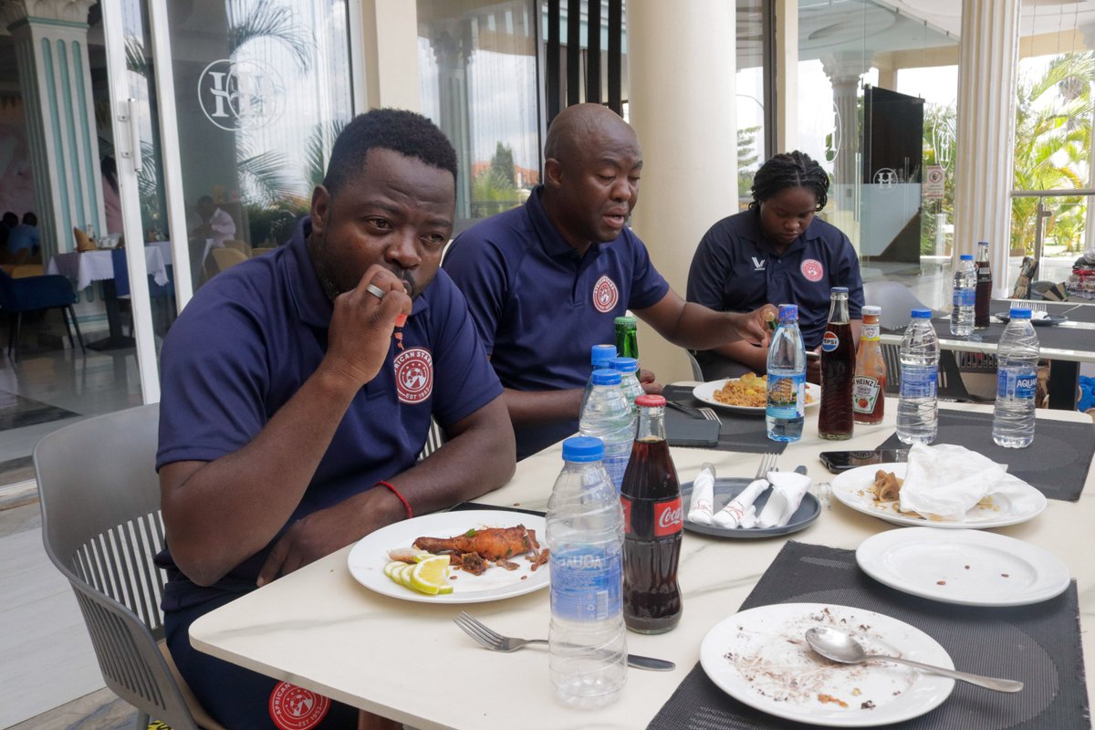 african_StarsFC's tweet photo. Lunchtime with the Coaches at Stars.

#okaserandu #starlile #Sambaboys #starsfamily #redarmy #caf #Uganda #Namibia https://t.co/CpogyMQ8CJ