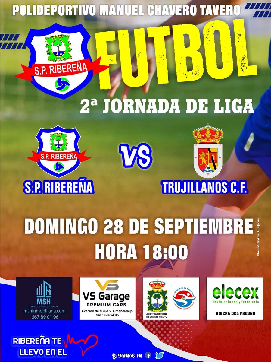 💙 2ª Jornada de Liga 💙 
Este domingo disputaremos el primer partido en casa de la temporada 2025/2026.

📍PM Manuel Chavero
📆 28 de Septiembre
⏰ 18:00
🆚 Trujillanos 

Ven a apoyar al equipo 🙌🏽💙