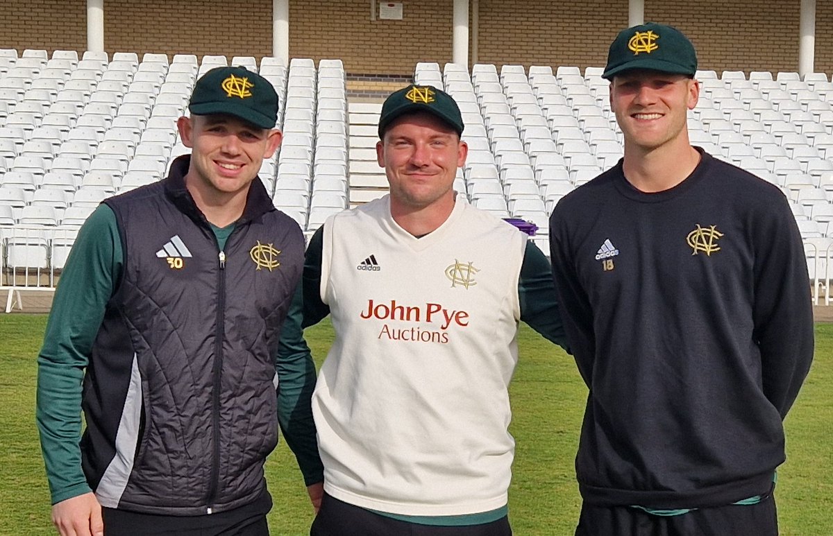 Congratulations to Jack Haynes, Liam Patterson-White and Dillon Pennington, who were all awarded their Nottinghamshire county caps at Trent Bridge this morning #bbccricket