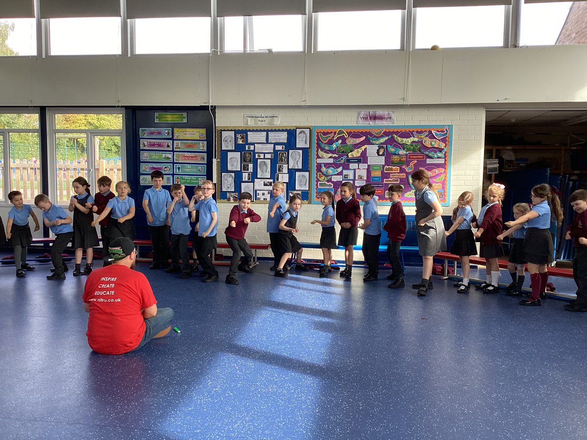 Y3 are having a fantastic day learning all about the Stone Age and preparing to perform a play about it to the rest of the school.