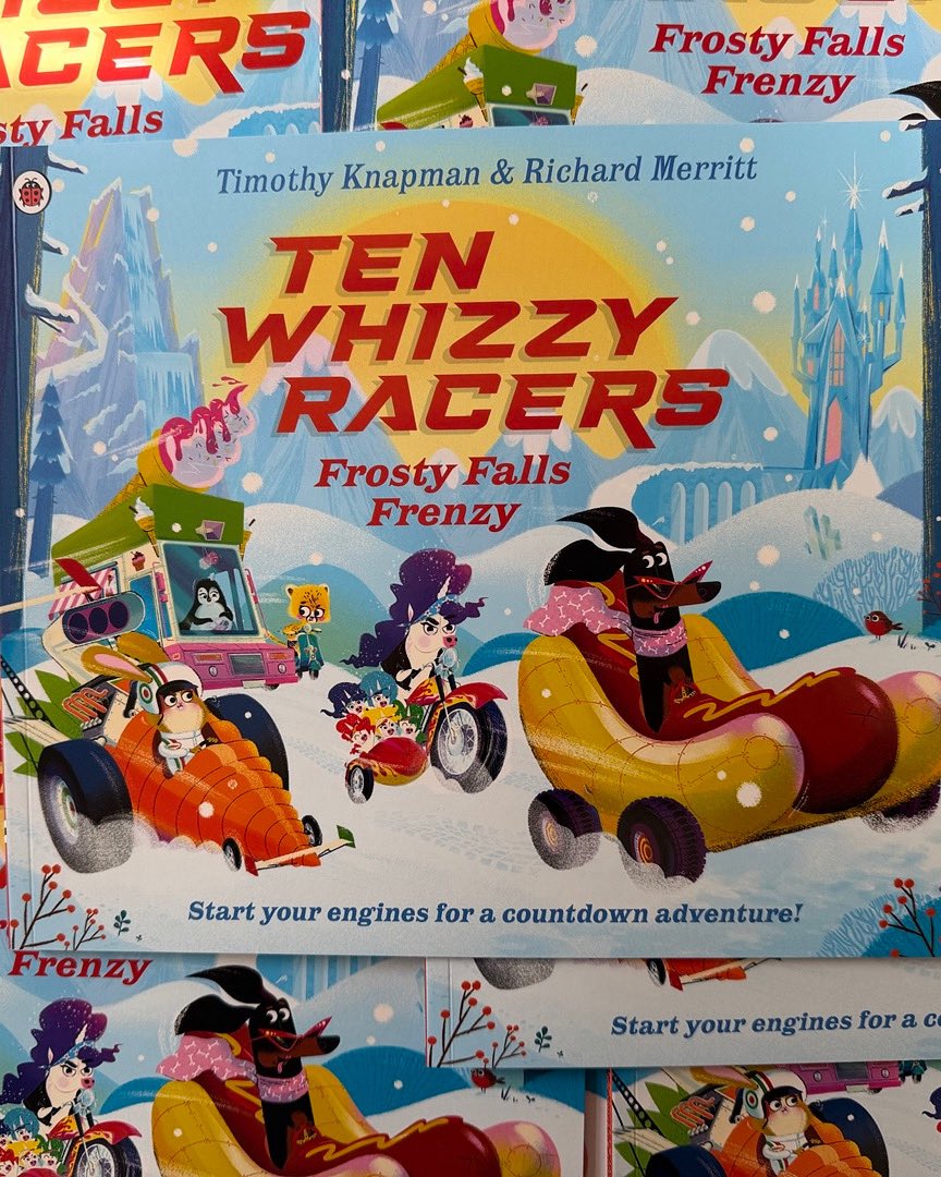 Start your engines for a BRAND NEW countdown adventure! The sequel to the award winning TEN WHIZZY RACERS: CHAOS AT CRACKLING CREEK by me and Richard Merritt is out TOMORROW from <a href="/ladybirdbooks/">Ladybird Books</a>