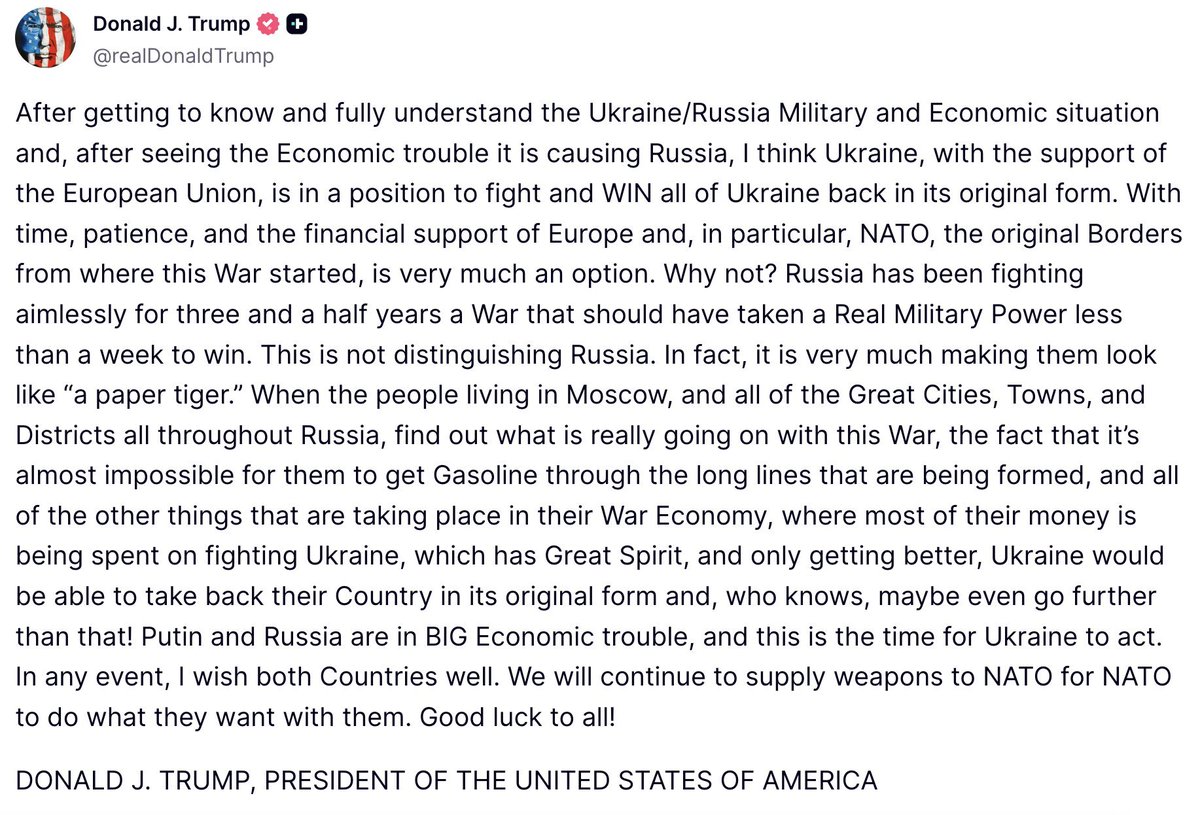 OSINTI1's tweet image. Ora che anche #Trump dice che è possibile per l&apos;🇺🇦 sconfiggere militarmente la 🇷🇺 e tornare ai confini del &apos;91 se riceverà sufficienti aiuti militari, aspettiamo con i pop corn in mano le reazioni dei soliti noti propagandisti.